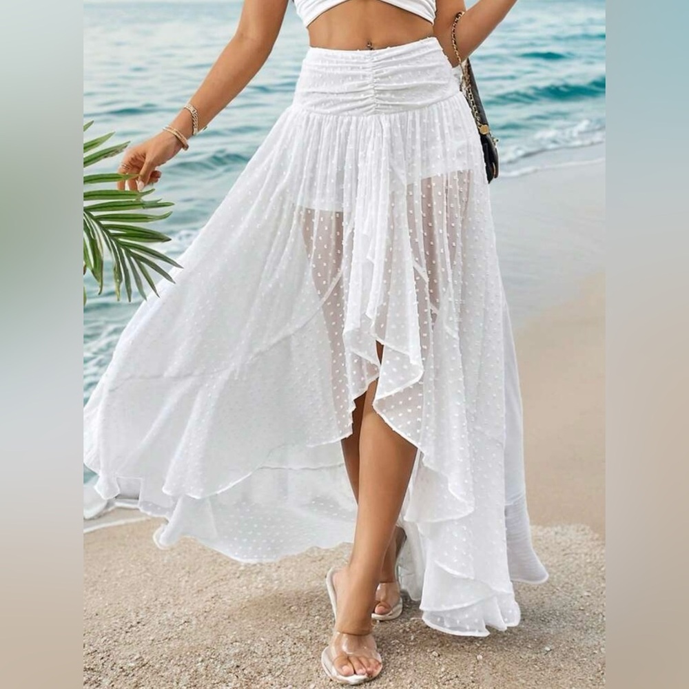 Privé Women Vintage Chiffon Half Slip Skirt With Polka Dot